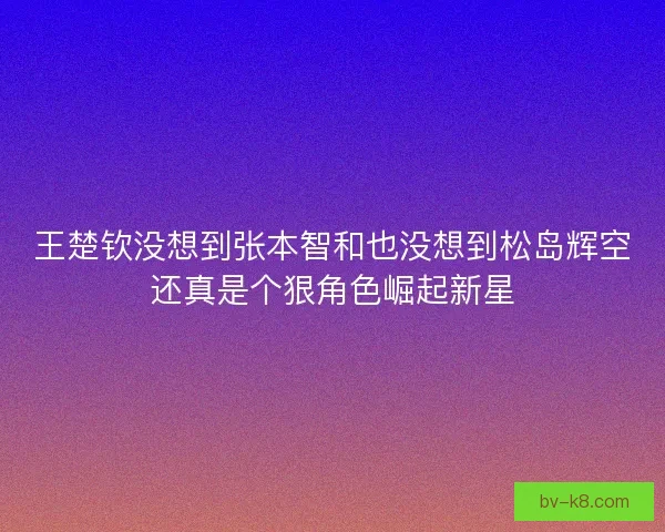 王楚钦没想到张本智和也没想到松岛辉空还真是个狠角色崛起新星