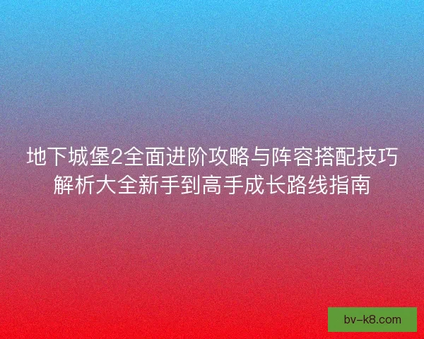 地下城堡2全面进阶攻略与阵容搭配技巧解析大全新手到高手成长路线指南