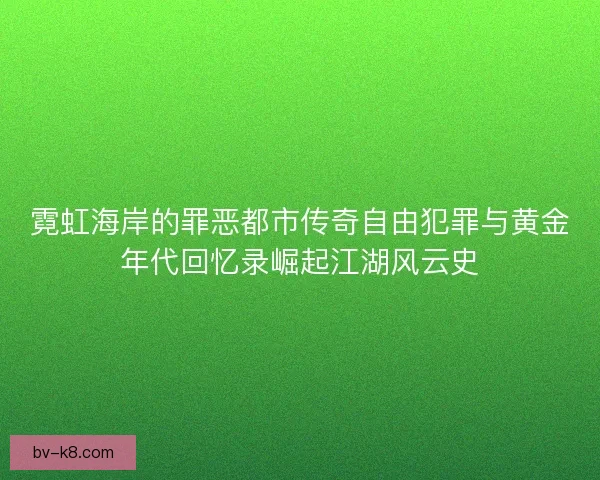 霓虹海岸的罪恶都市传奇自由犯罪与黄金年代回忆录崛起江湖风云史
